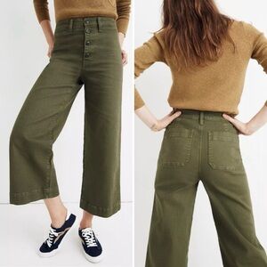 Madewell Emmett Wide-Leg Crop 28 in green